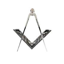 Square & Compasses Set 4 ½″ Silvertone