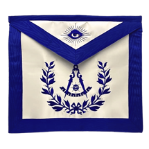 Satin Past Master Apron with Emblem & Wreath
