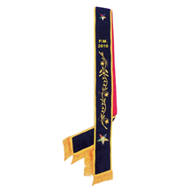 OES Past Matron Velvet Sash with Vinework