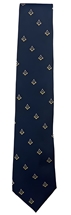 Loom Woven Master Mason Tie Navy Blue Gold Square