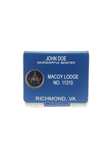 Masonic Slip-on Pocket Name Badge w/ Sticker Emblem- 3" x 2 3/4"