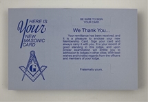 Masonic Dues Receipt Holder w/out Printing (50) | Blue | Sold AS IS