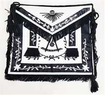Past Master Apron Satin Black Ribbon Trim CLEARANCE
