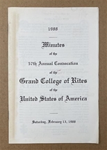1988 Grand College of Rites Minutes 57th Annual Communication