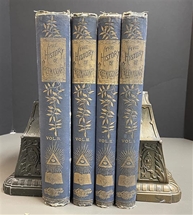 The History of Freemasonry by R.F. Gould (1888 Yorston Ed.) – Vols I–IV Only – Scottish Rite Stamp Vol 4 1889; Vol 1-3 later edition