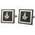 Masonic Cuff Links - Silver tone - Black