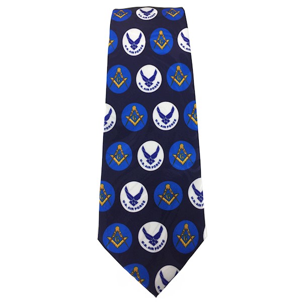 Masonic Air Force Navy Blue Tie