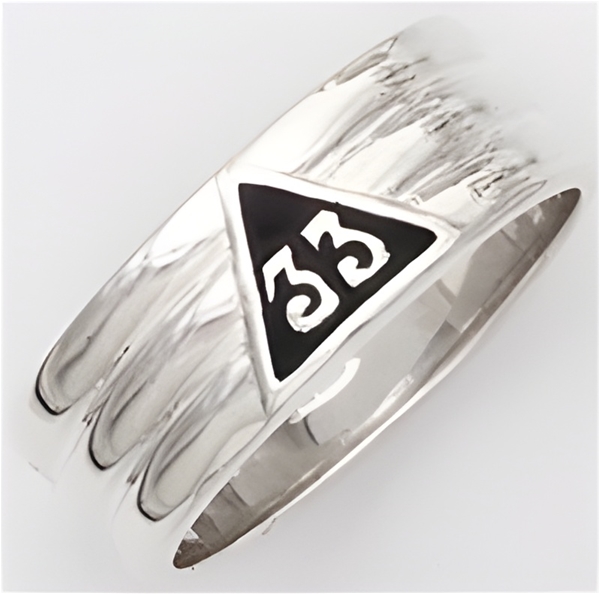 10k 33 Degree ring with black enamel 