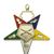 Order of the Eastern Star Marshall officer jewel with enameled gold-tone finish