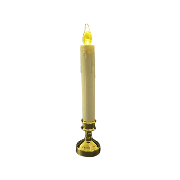 Burning Taper with Flame Bulb – 10" Safety Candle