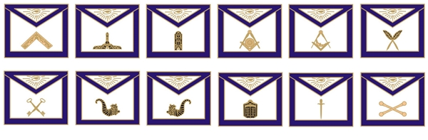 blue lodge masonic officer apron lapel buttons