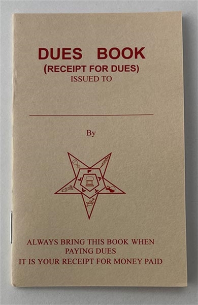 Masonic Dues Book