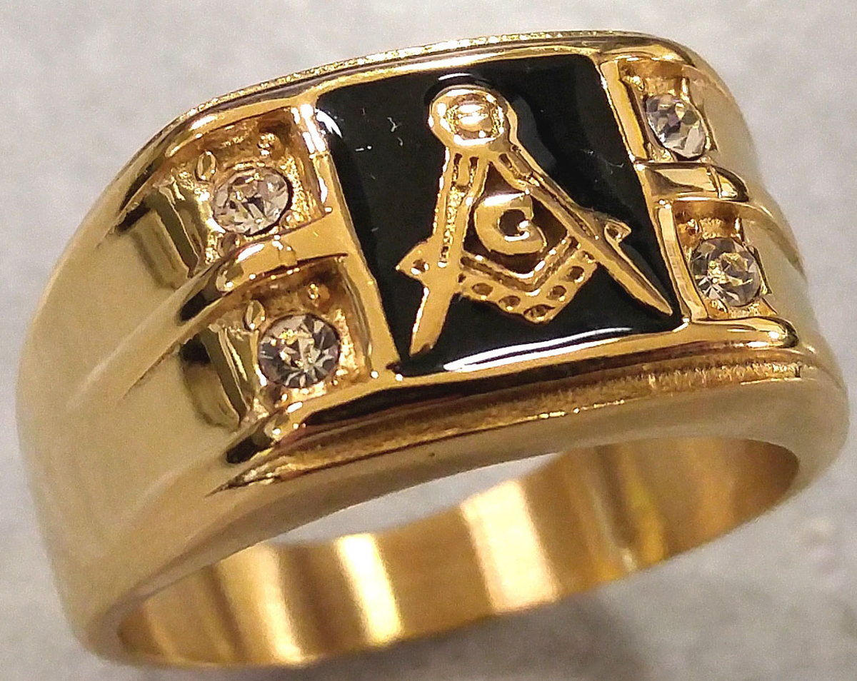 Stainless Steel Masonic Ring Black Finish