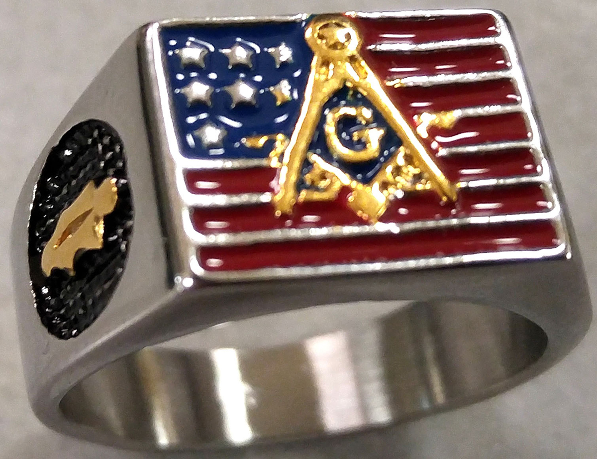 Stainless Steel Masonic Ring Black Finish