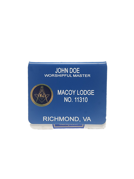 Masonic Slip-on Pocket Name Badge w/ Sticker Emblem- 3" x 2 3/4"