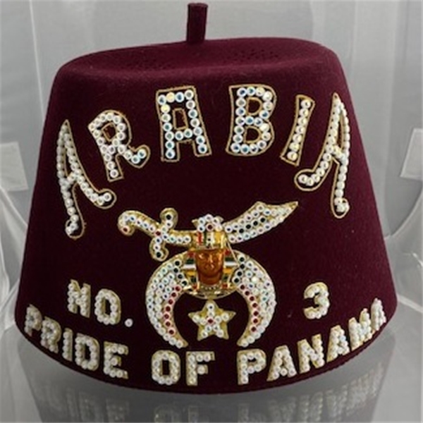 The Rhinestone Embroidered Shrine Fez - Single Row - Velour