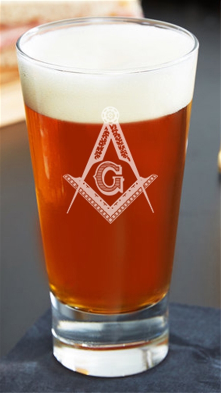 Large Masonic engraved Firing Glass
