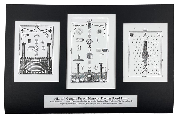 Three Masonic Tracing Board Hand Prints in mat